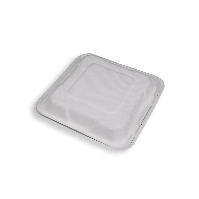 20,3 cm biologisch abbaubare Bagasse-Clamshells aus Zuckerrohr mit 3 Fächern
