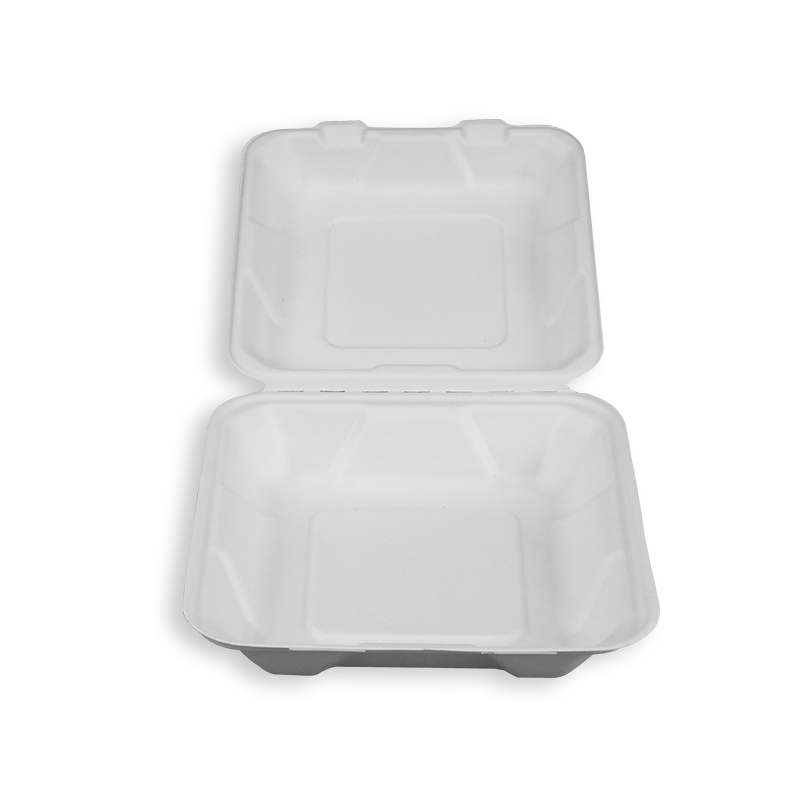 20,3 cm biologisch abbaubare Zuckerrohr-Bagasse-Clamshells